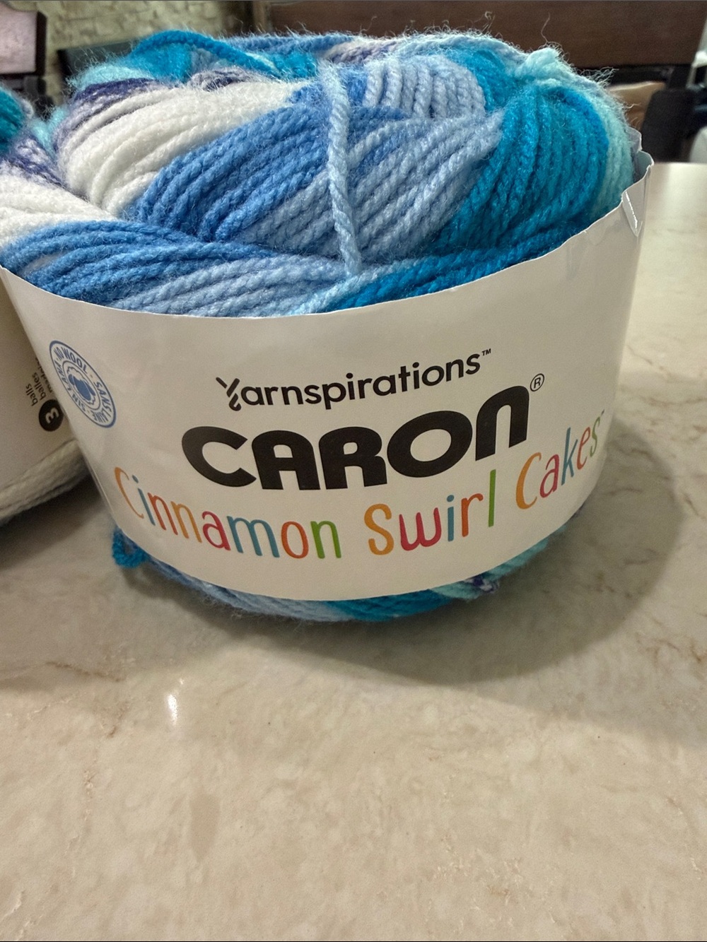 Caron Cinnamon Swirl Cakes Variegated snow cone Blue Yarn 2 for $20